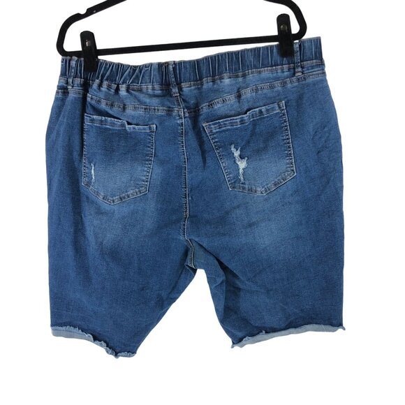 It's Denim Womens Distressed Denim Shorts Cut Off Pull On Size 3X - Picture 2 of 4